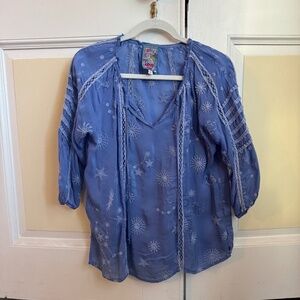 Johnny Was Peasant Shirt Sz X-Small